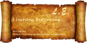 Lisching Eufrozina névjegykártya